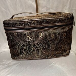 Shiny Paisley Travel Cosmetics Tolitries Bag Nwt
